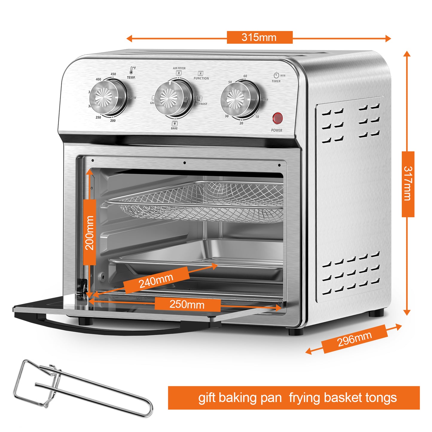 13QT Air Fryer Toaster Oven – Multi-Function Countertop Cooker