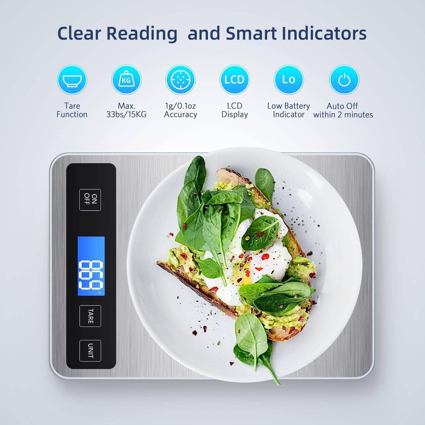 Digital Kitchen Food Scale with Backlit LCD – Precision Cooking Scale