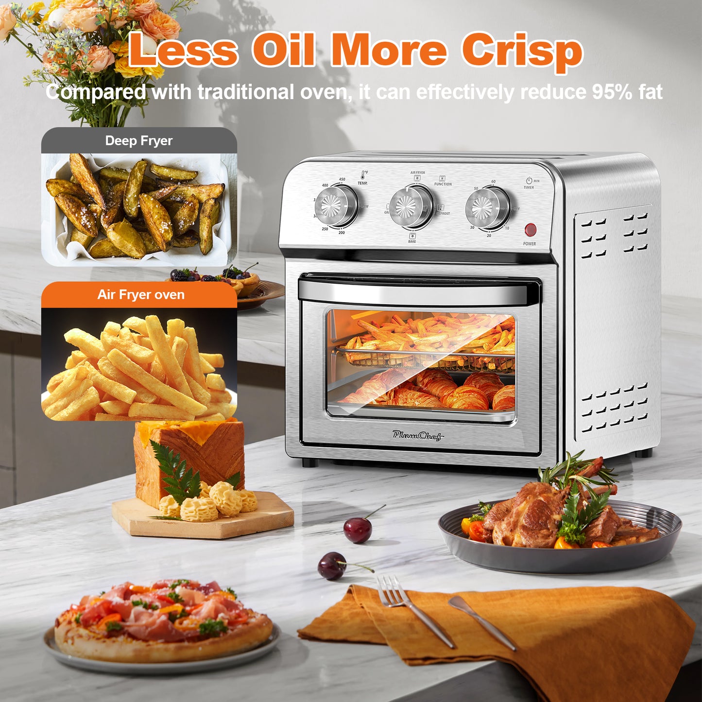 13QT Air Fryer Toaster Oven – Multi-Function Countertop Cooker