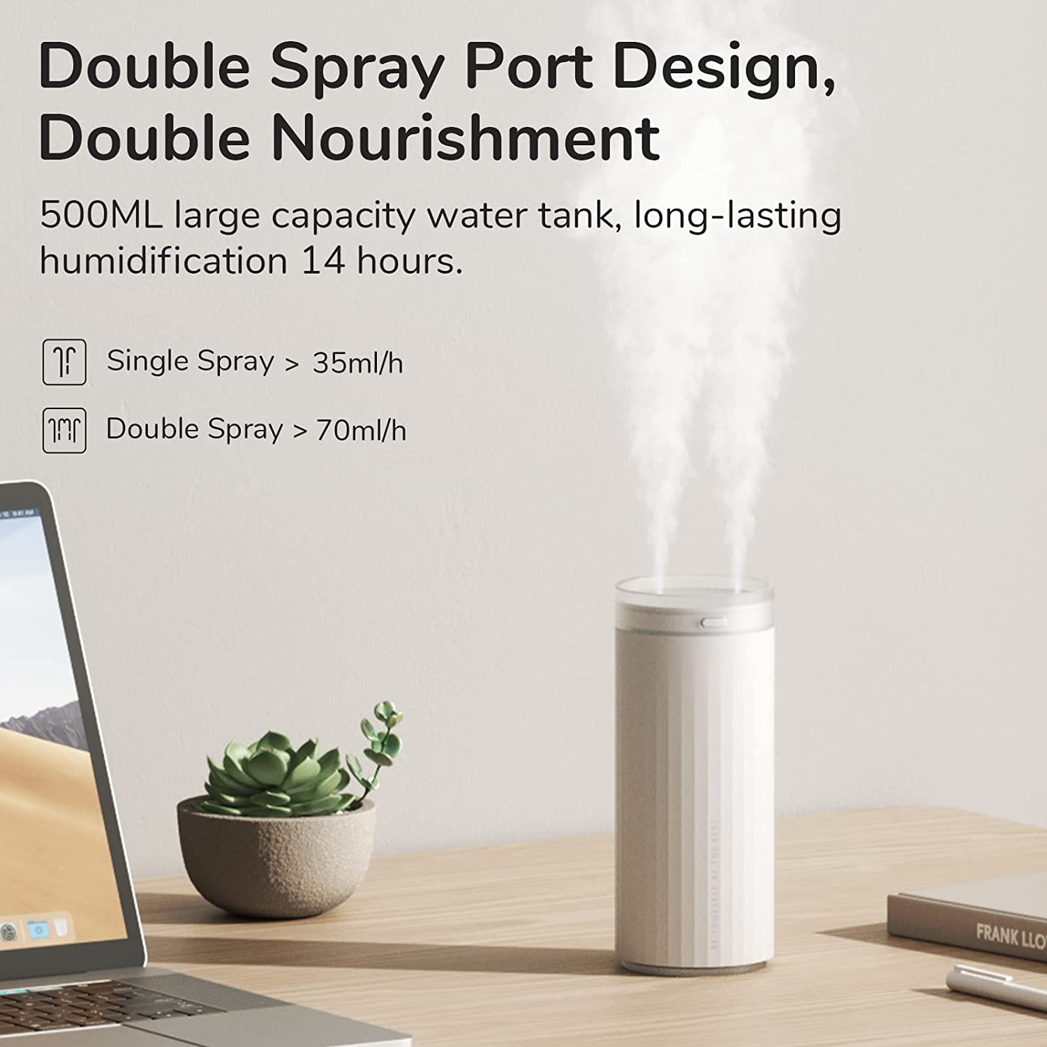 500ml Mini Humidifier with Night Light