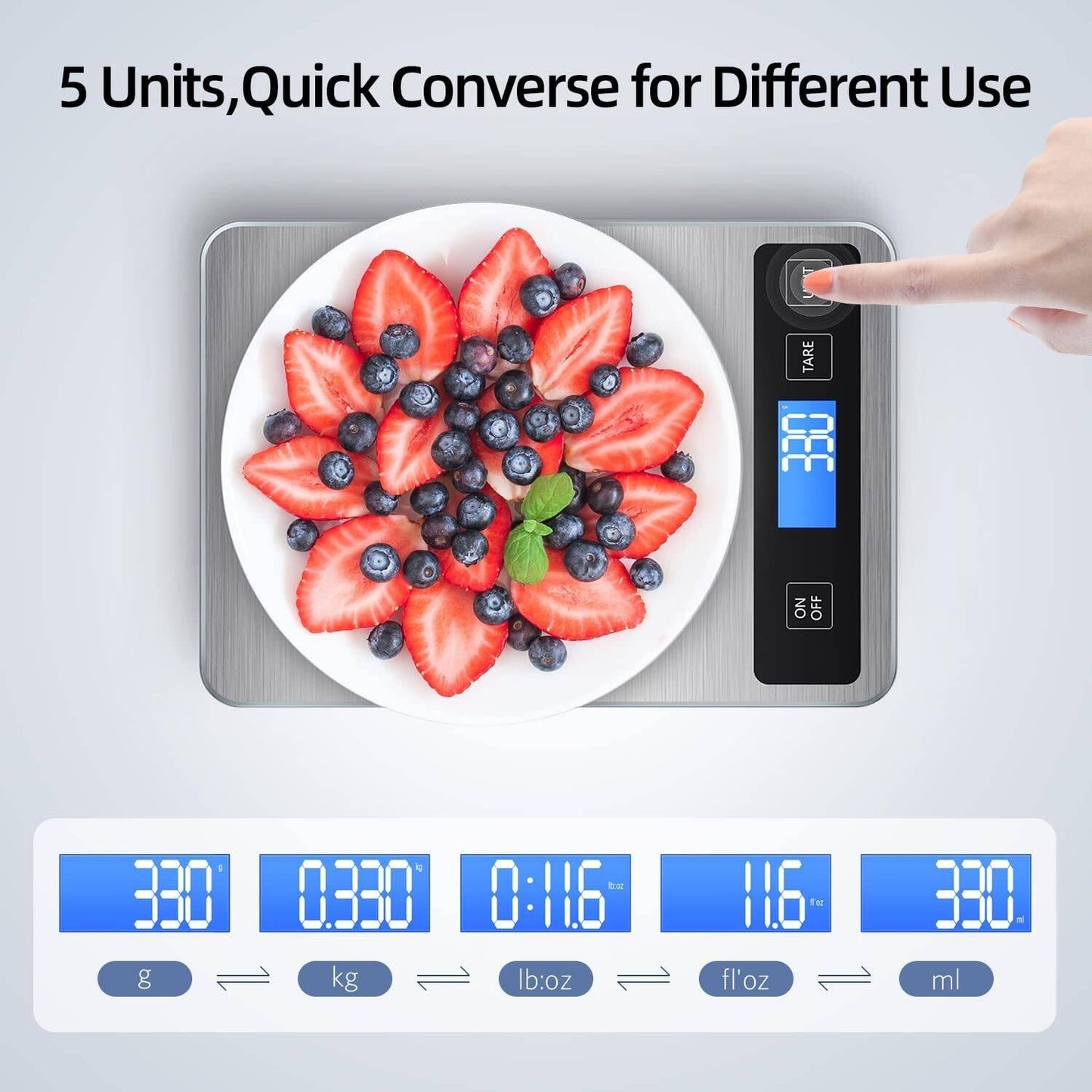 Digital Kitchen Food Scale with Backlit LCD – Precision Cooking Scale